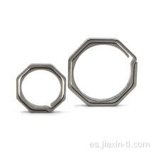Llavero metálico octagonal portátil llavero de titanio